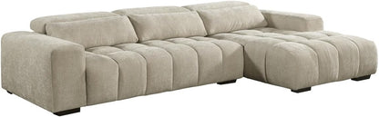 Cozy Chenille Sectional Sofa 🛋️ Adjustable Backrest & Spacious Comfort ✨