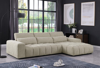 Cozy Chenille Sectional Sofa 🛋️ Adjustable Backrest & Spacious Comfort ✨
