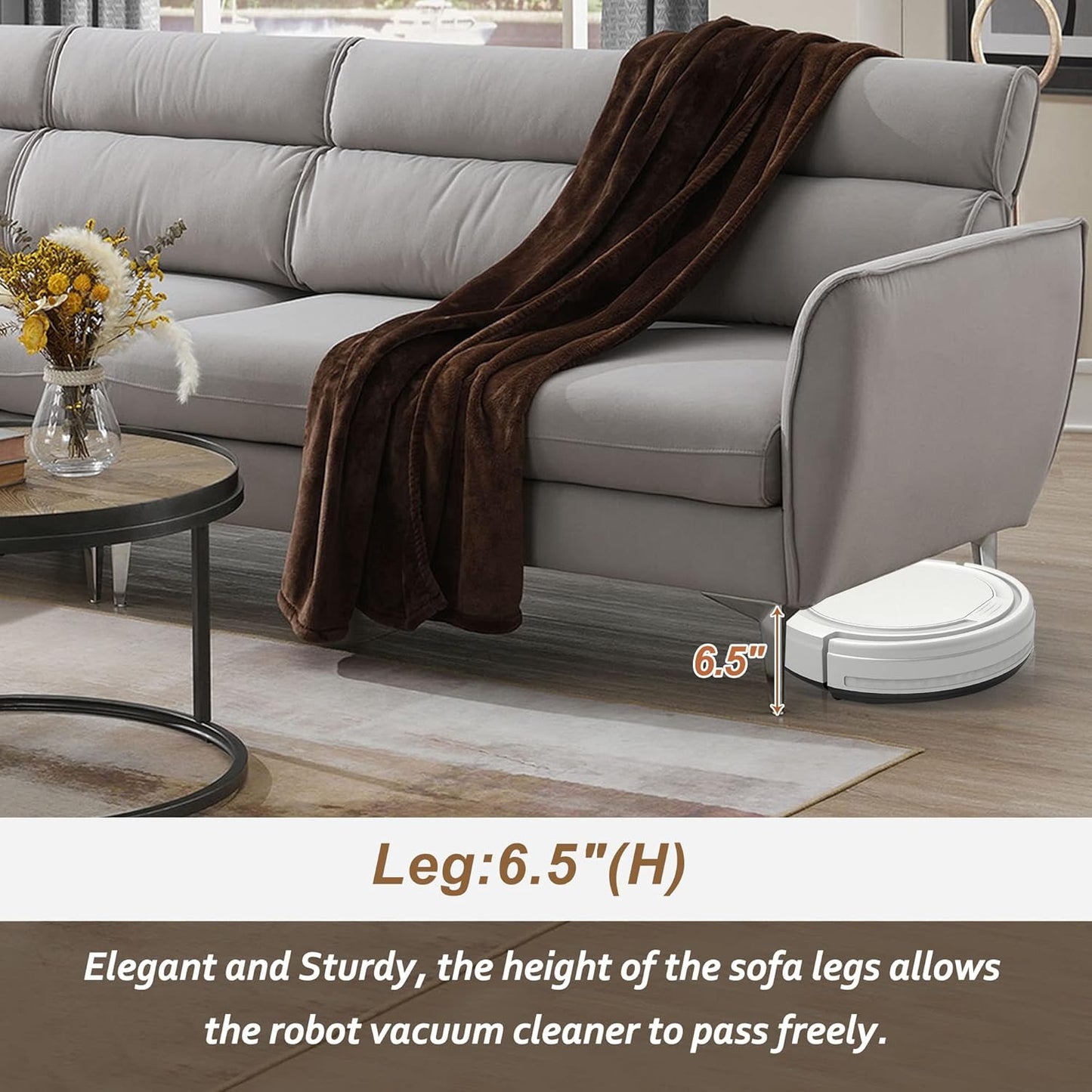 Convertible Flannel Sectional Sofa 🛋️ Cozy Comfort & Adjustable Chaise ✨